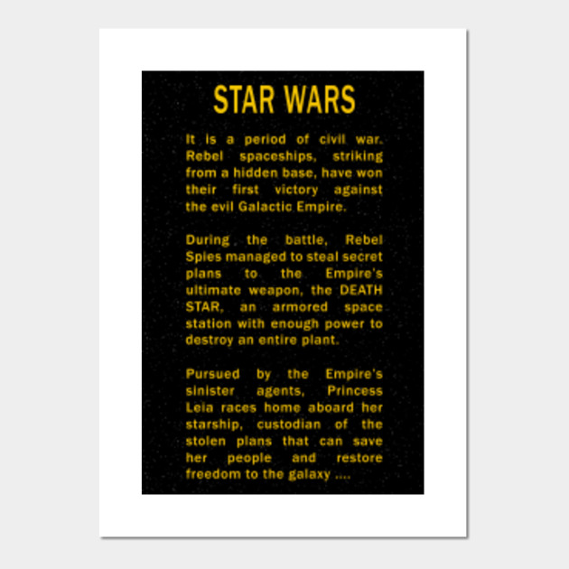 Star Wars Opening Crawl Star Wars Posters and Art Prints TeePublic